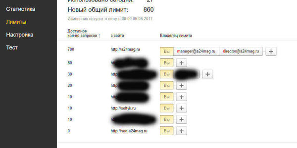 Yandex XML лимиты